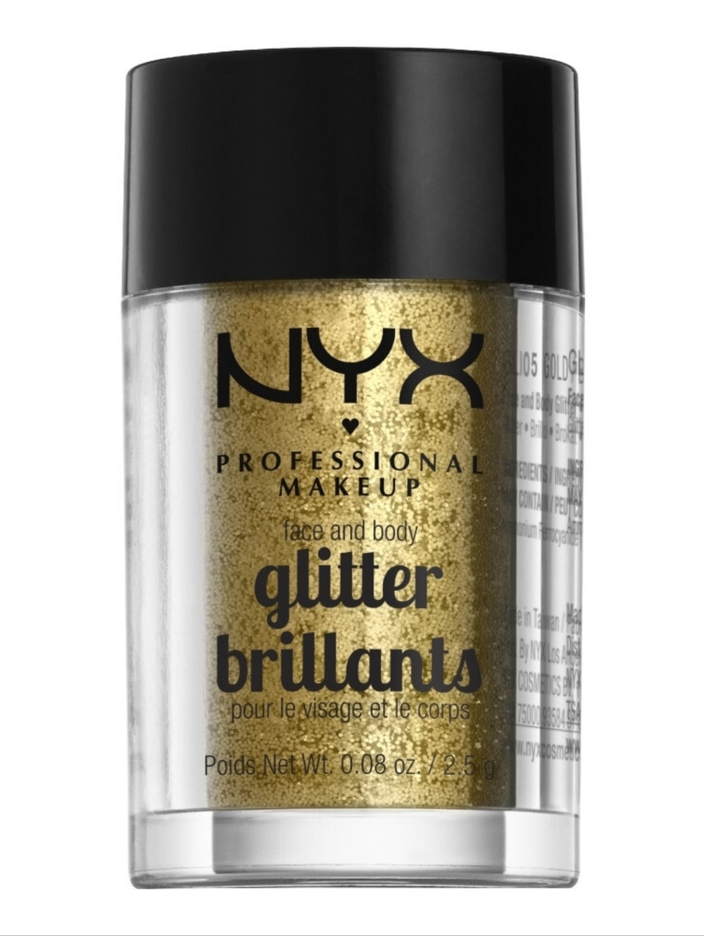 2 x NYX Professional Makeup Glitter Brilliance Face + Body Glitter GLI05 Gold
